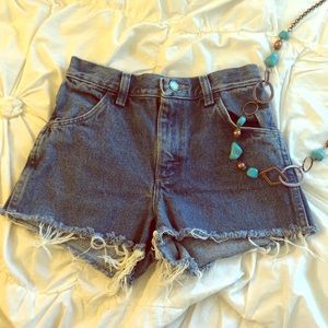 Denim high waisted cut off shorts